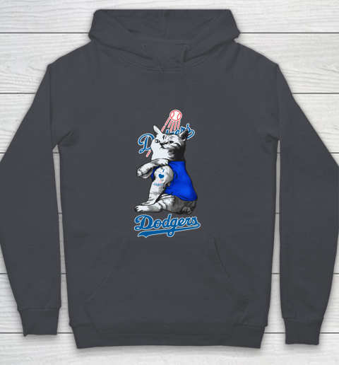 MLB Baseball My Cat Loves Los Angeles Dodgers Youth Hoodie 5