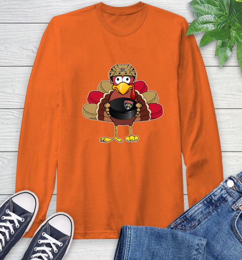 Florida Panthers Turkey Thanksgiving Day Long Sleeve T-Shirt 5