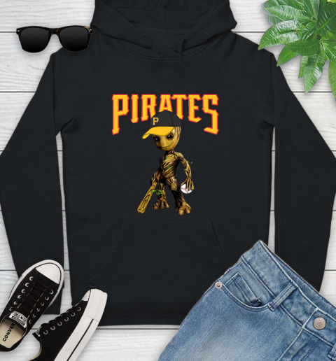 MLB Pittsburgh Pirates Groot Guardians Of The Galaxy Baseball Youth Hoodie 2