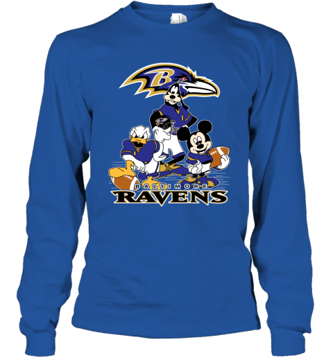 NFL Baltimore Ravens Mickey Mouse Donald Duck Goofy Football Shirt T Shirt