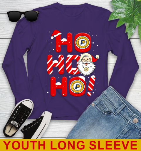 Indiana Pacers NBA Basketball Ho Ho Ho Santa Claus Merry Christmas Shirt Youth Long Sleeve 4