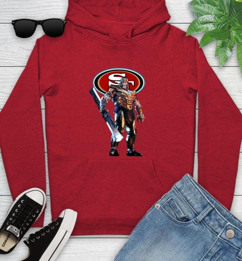 NFL Thanos Gauntlet Avengers Endgame Football San Francisco 49ers Youth Hoodie 11