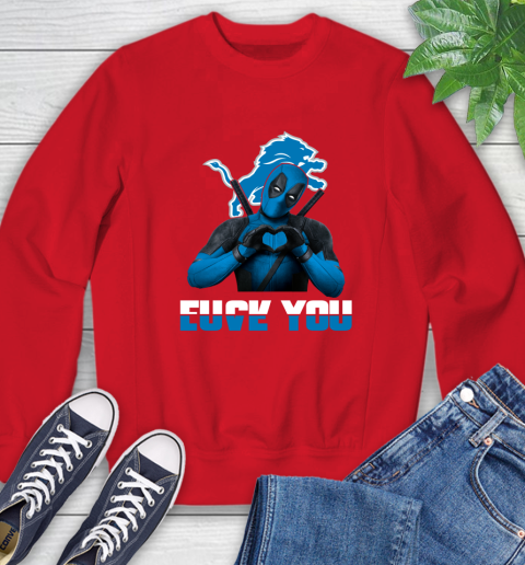 NHL Detroit Lions Deadpool Love You Fuck You Football Sports Sweatshirt 10