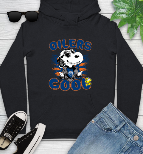 NHL Hockey Edmonton Oilers Cool Snoopy Shirt Youth Hoodie