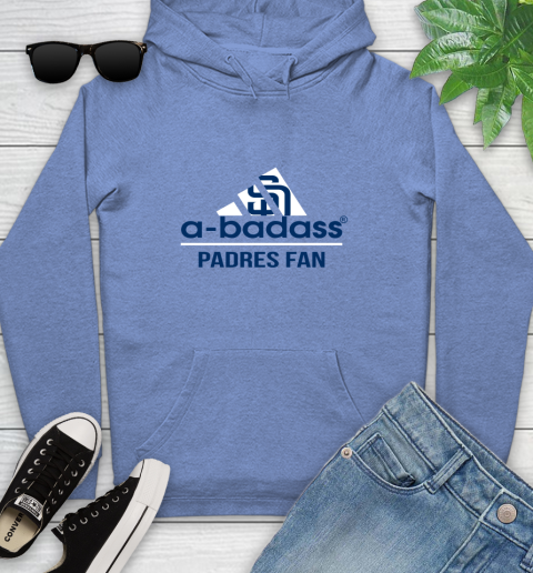 MLB A Badass San Diego Padres Fan Adidas Baseball Sports Youth Hoodie 13