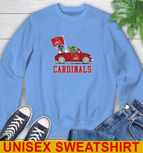 MLB Baseball St.Louis Cardinals Darth Vader Baby Yoda Driving Star Wars Shirt Sweatshirt 11