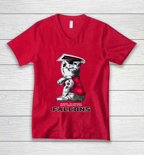 NFL Football My Cat Loves Atlanta Falcons V-Neck T-Shirt 6