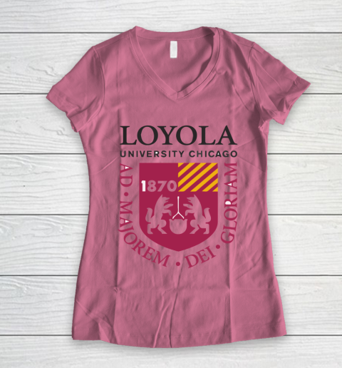 Loyola University Chicago 1870 Women's V-Neck T-Shirt 7