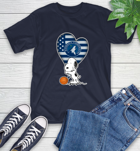 Minnesota Timberwolves NBA Basketball The Peanuts Movie Adorable Snoopy T-Shirt 4
