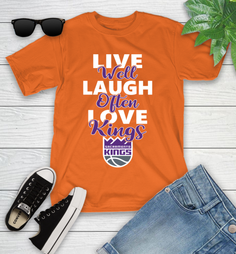 NBA Basketball Sacramento Kings Live Well Laugh Often Love Shirt Youth T-Shirt 8