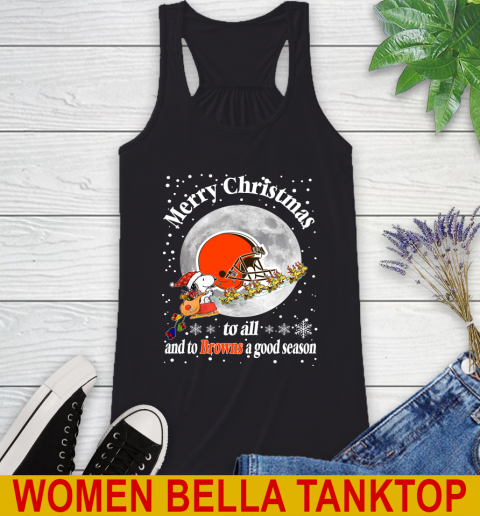 Cleveland Browns Merry Christmas To All And To Browns A Good Season NFL Football Sports Racerback Tank