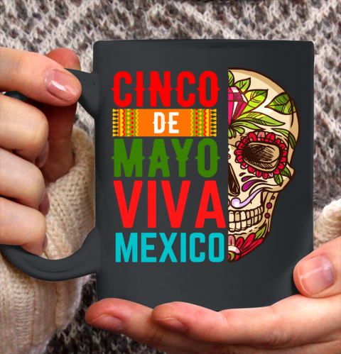 Cinco De Mayo Viva Mexico Skull Ceramic Mug 11oz