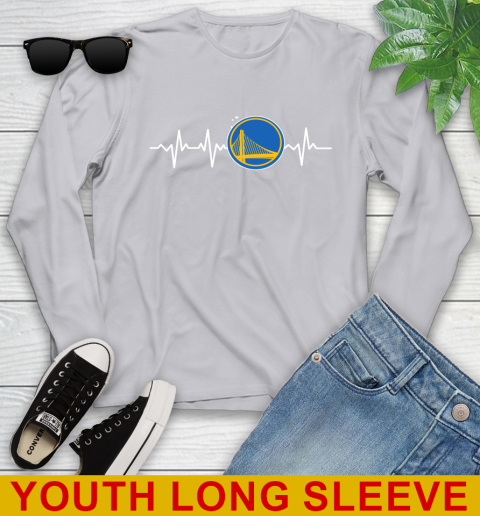 Golden State Warriors NBA Basketball Heart Beat Shirt Youth Long Sleeve 5