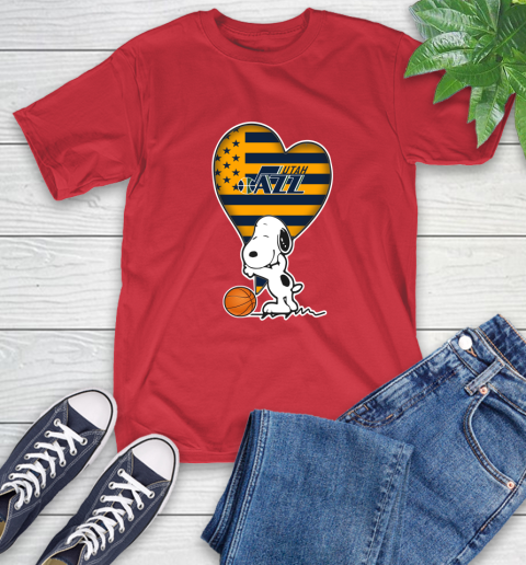 Utah Jazz NBA Basketball The Peanuts Movie Adorable Snoopy T-Shirt 10