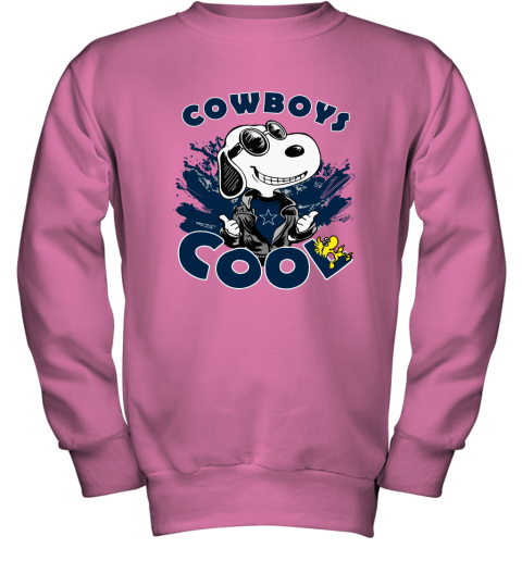 yuvq dallas cowboys snoopy joe cool were awesome shirt youth sweatshirt 47 front safety pink