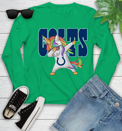 Indianapolis Colts NFL Football Funny Unicorn Dabbing Sports Youth Long Sleeve 6