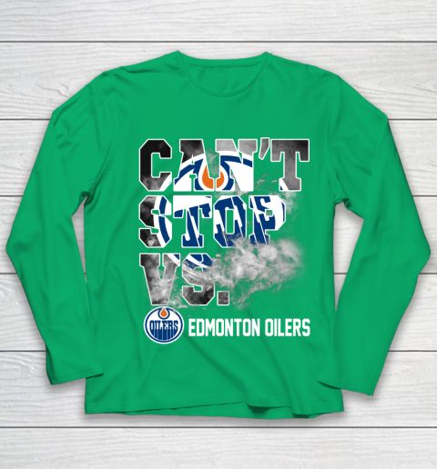 NHL Edmonton Oilers Hockey Can't Stop Vs Youth Long Sleeve 4