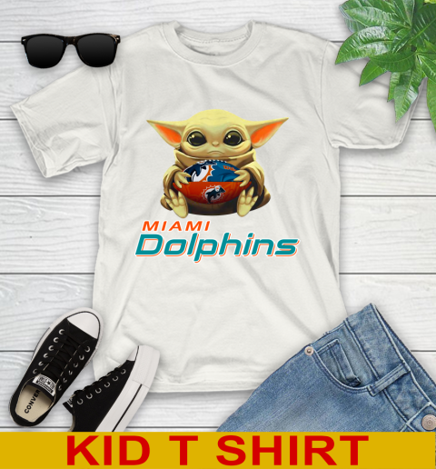 NFL Football Miami Dolphins Baby Yoda Star Wars Shirt Youth T-Shirt