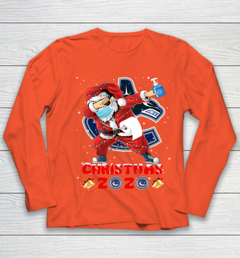 Vancouver Canucks Funny Santa Claus Dabbing Christmas 2020 NHL Youth Long Sleeve 3