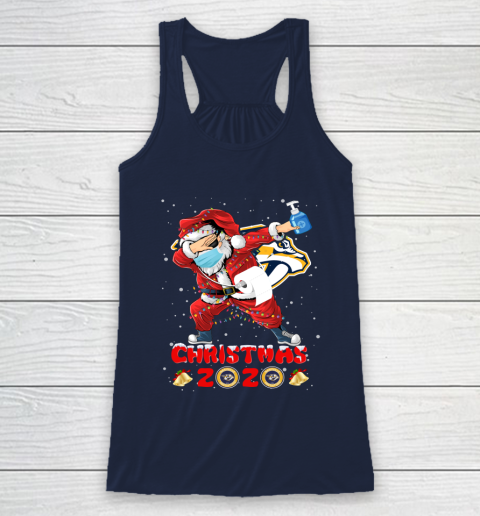 Nashville Predators Funny Santa Claus Dabbing Christmas 2020 NHL Racerback Tank 8