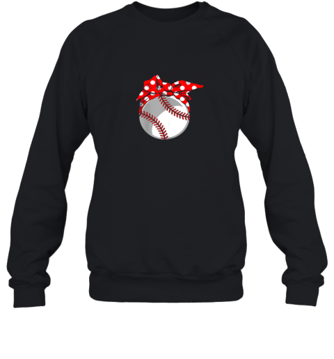 Baseball Sport Mom Red Polka Dot Bandana Gift Sweatshirt