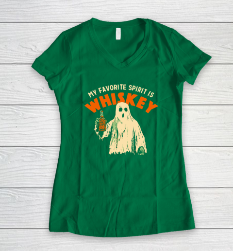 My Favorite Spirit Is Whiskey Halloween Women's V-Neck T-Shirt 3