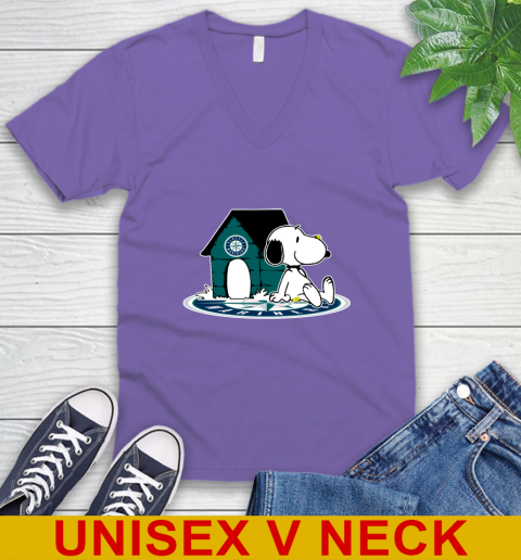MLB Baseball Seattle Mariners Snoopy The Peanuts Movie Shirt V-Neck T-Shirt 9