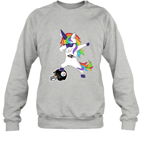 Football Dabbing Unicorn Steps On Helmet Baltimore Ravens Sweatshirt