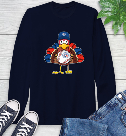 Toronto Blue Jays Turkey thanksgiving Long Sleeve T-Shirt 4