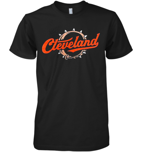 Cleveland Football Script Collar Premium Men's T-Shirt