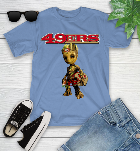 San Francisco 49ers NFL Football Groot Marvel Guardians Of The Galaxy Youth T-Shirt 11