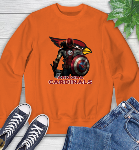 NFL Captain America Thor Spider Man Hawkeye Avengers Endgame Football Arizona Cardinals Sweatshirt 4