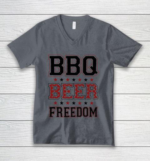BBQ Beer Freedom Trump Fan V-Neck T-Shirt 5