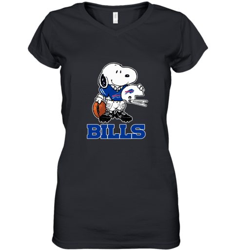 Snoopy A Strong And Proud Buffalo Bills Player NFL Women's V-Neck T-Shirt