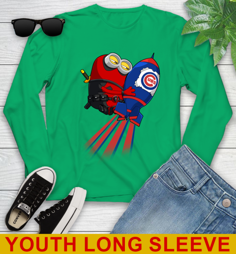 MLB Baseball Chicago Cubs Deadpool Minion Marvel Shirt Youth Long Sleeve 7