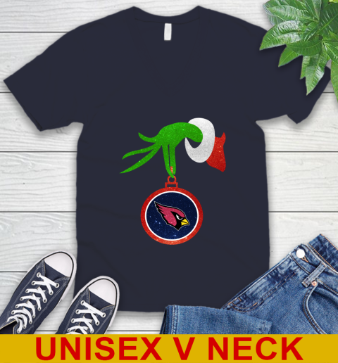 Arizona Cardinals Grinch Merry Christmas NFL Football V-Neck T-Shirt 3