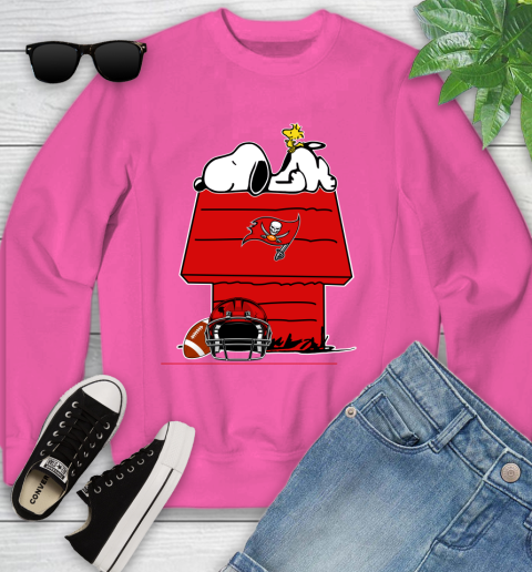 Tampa Bay Buccaneers NFL Football Snoopy Woodstock The Peanuts Movie Youth Sweatshirt 7