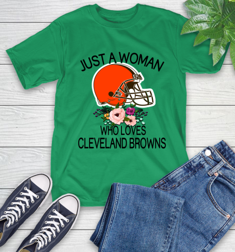 NFL Just A Woman Who Loves Cleveland Browns Football Sports T-Shirt 5