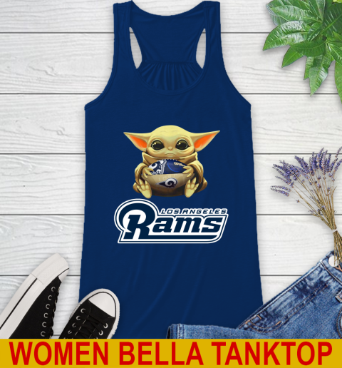 NFL Football Los Angeles Rams Baby Yoda Star Wars Shirt Racerback Tank 9