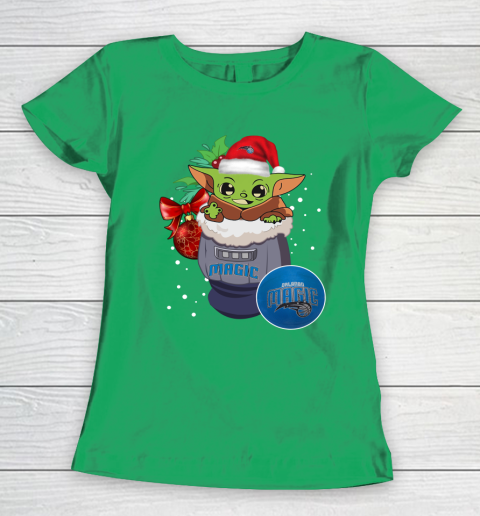 Orlando Magic Christmas Baby Yoda Star Wars Funny Happy NBA Women's T-Shirt