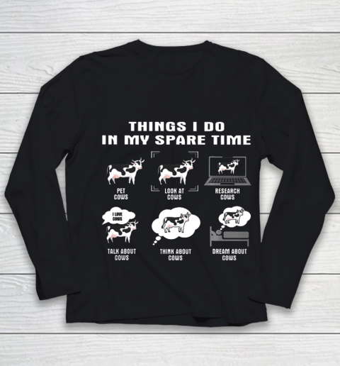 Things I Do In My Spare Time Cow Youth Long Sleeve