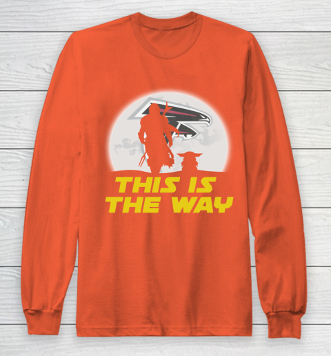 Atlanta Falcons NFL Football Star Wars Yoda And Mandalorian This Is The Way Long Sleeve T-Shirt 3