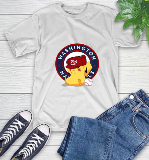 MLB Pikachu Baseball Sports Washington Nationals T-Shirt