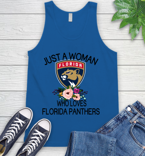 NHL Just A Woman Who Loves Florida Panthers Hockey Sports Tank Top 3