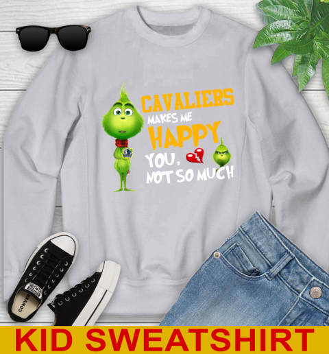 NBA Dallas Mavericks Makes Me Happy You Not So Much Grinch Basketball Sports Youth Sweatshirt 3