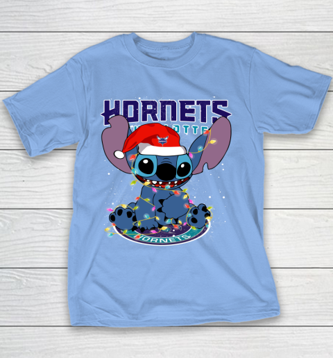 Charlotte Hornets NBA noel stitch Basketball Christmas Youth T-Shirt 7