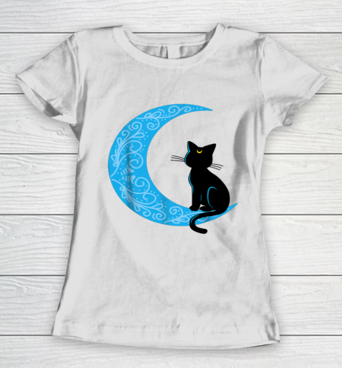 Black Cat Crescent Moon Sailor Mom Women's T-Shirt
