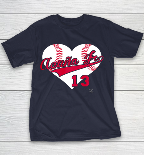 Ronald Acuna Jr Baseball Heart Gameday Youth T-Shirt 2