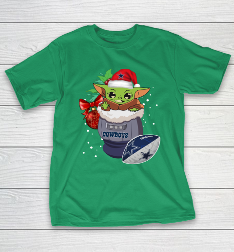 Dallas Cowboys Christmas Baby Yoda Star Wars Funny Happy NFL T-Shirt