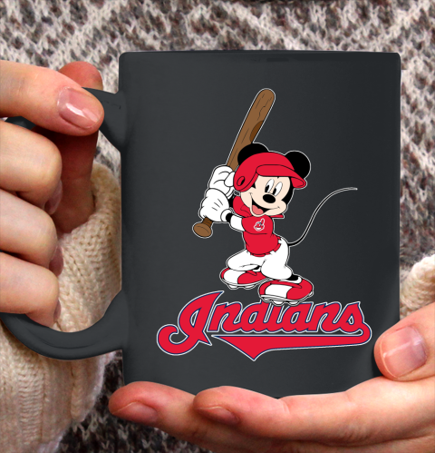 MLB Baseball Cleveland Indians Cheerful Mickey Mouse Shirt Ceramic Mug 11oz